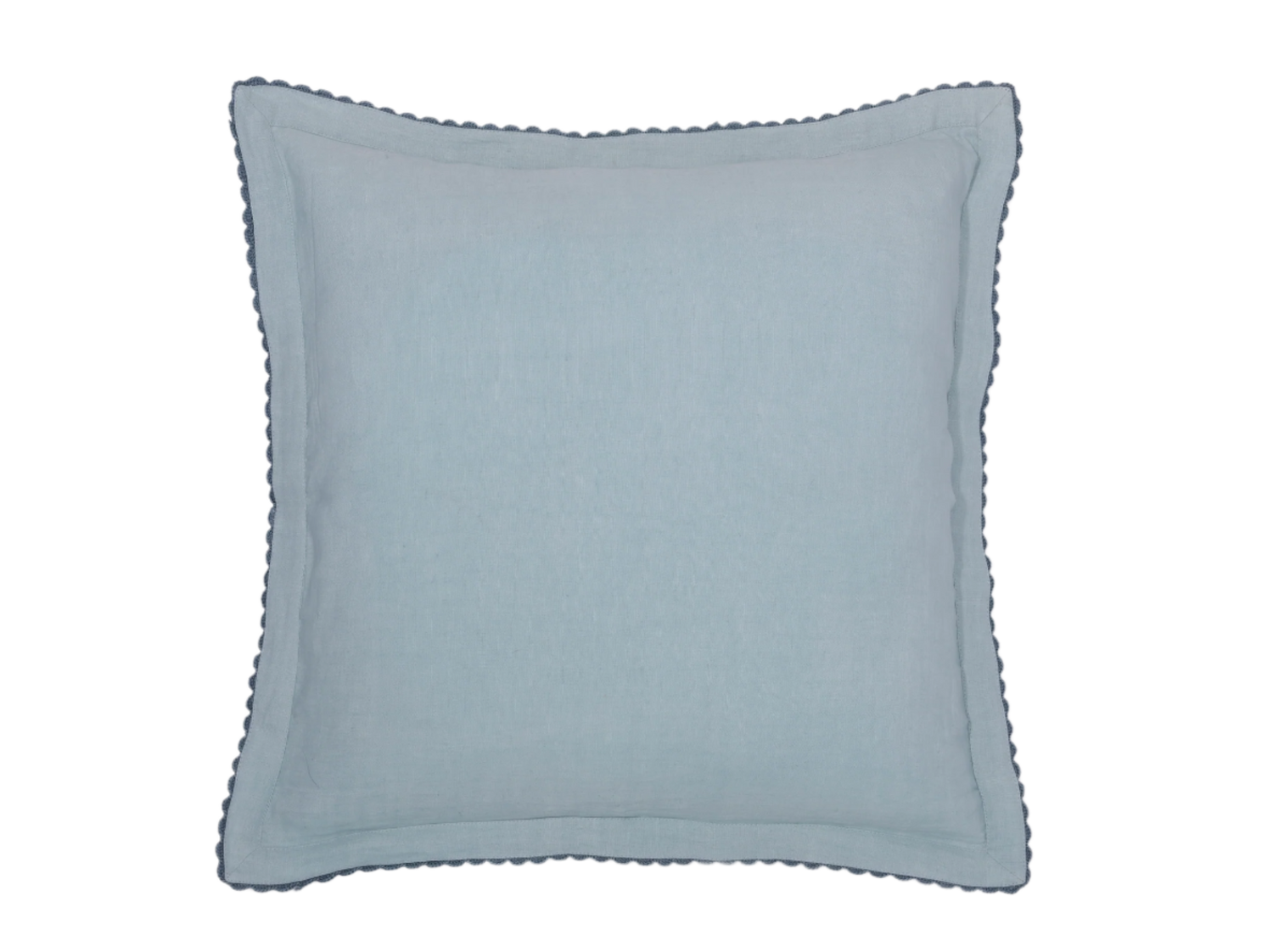 mer color pillow with hand crocheted trim