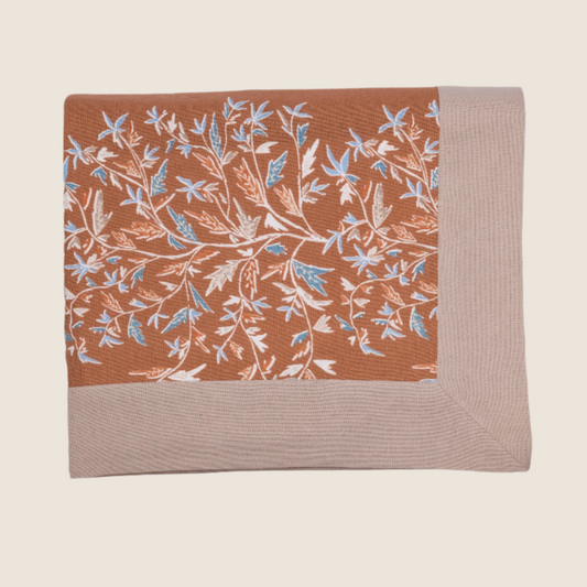 teracotta tablecloth with holly vine