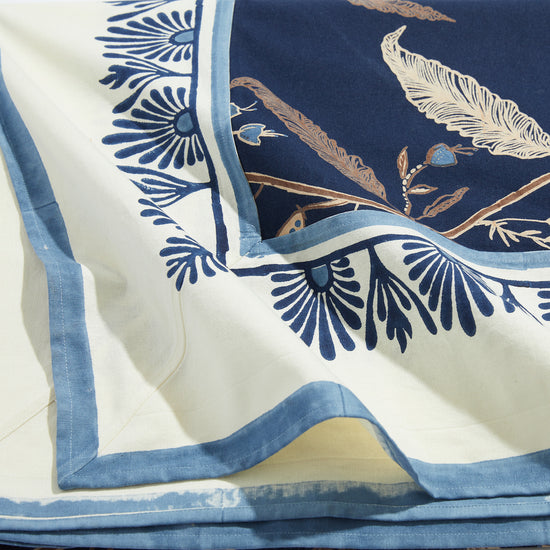 woodsy tablecloth close up