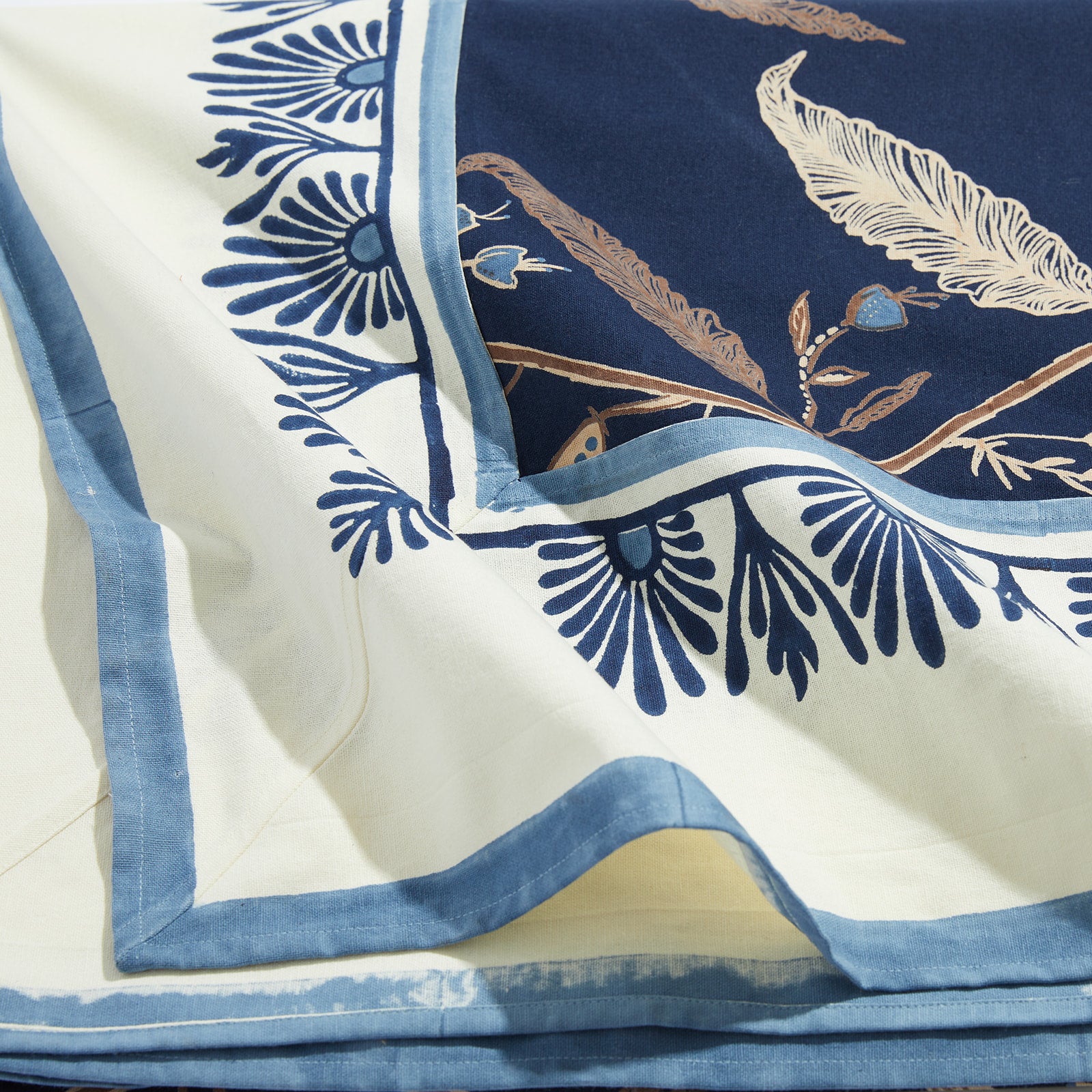 woodsy tablecloth close up