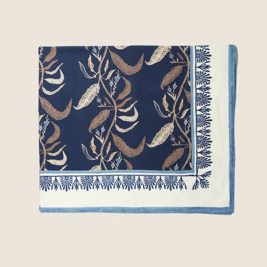 woodsy tablecloth against a white background