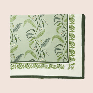 Tuileries Tablecloth Blockprinted Trim