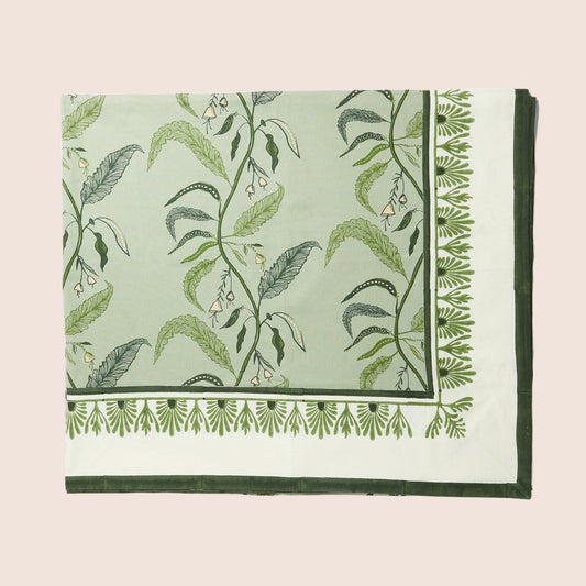 Tuileries Tablecloth Blockprinted Trim