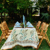 Tuileries Tablecloth Blockprinted Trim